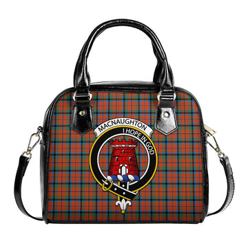 MacNaughton Ancient Tartan Shoulder Handbags with Family Crest