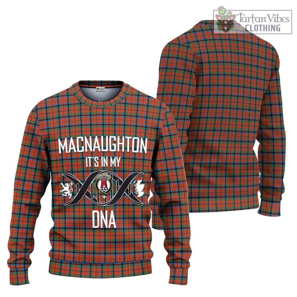 MacNaughton Ancient Tartan Knitted Sweater with Family Crest DNA In Me Style Unisex - Tartanvibesclothing Shop