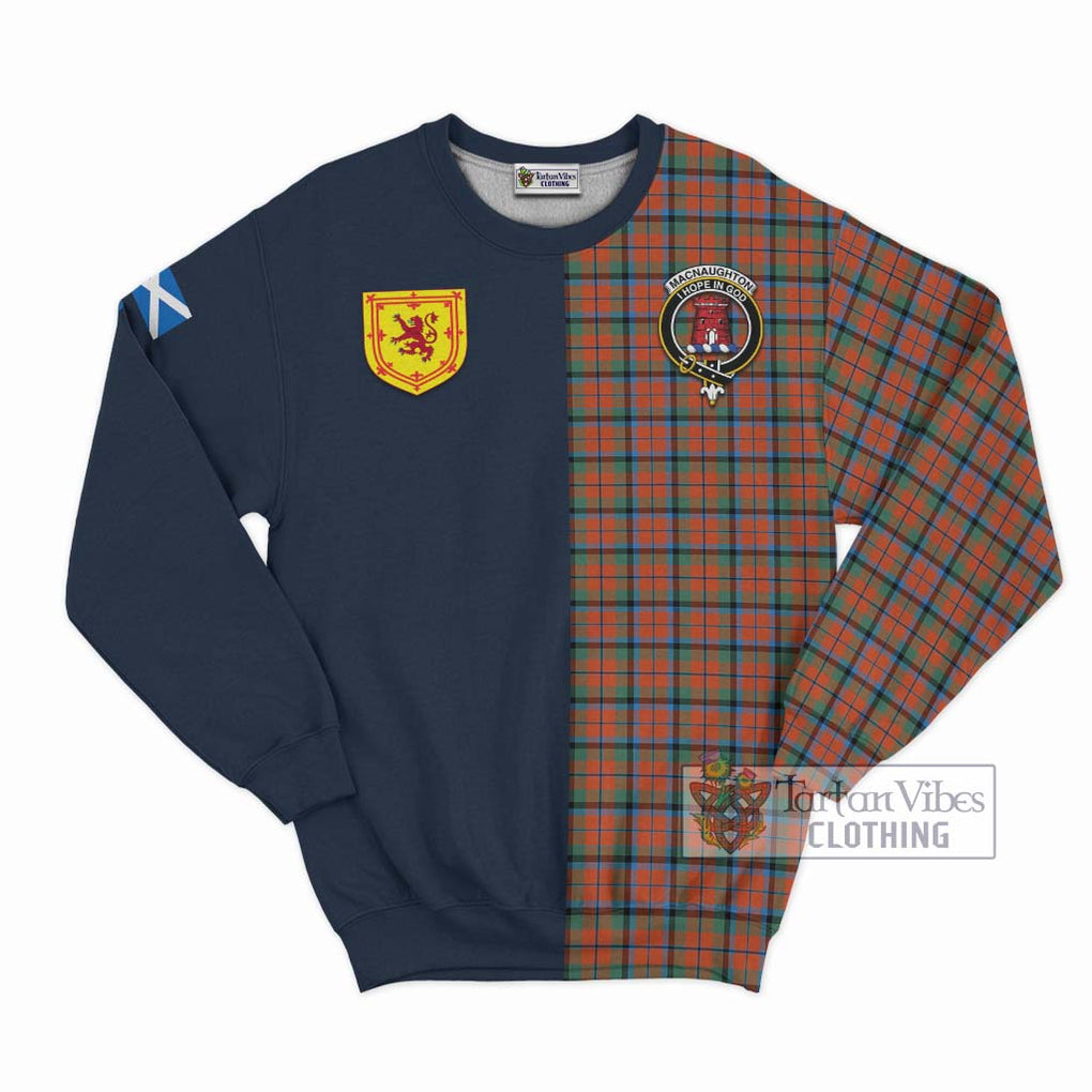 Tartan Vibes Clothing MacNaughton Ancient Tartan Sweatshirt with Scottish Lion Royal Arm Half Style