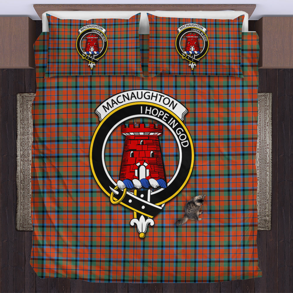 MacNaughton Ancient Tartan Bedding Set with Family Crest US Bedding Set - Tartan Vibes Clothing