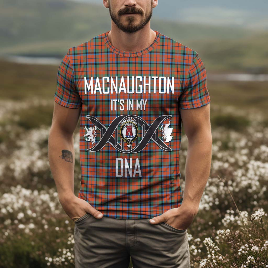 MacNaughton Ancient Tartan T-Shirt with Family Crest DNA In Me Style Kid's Shirt - Tartan Vibes Clothing