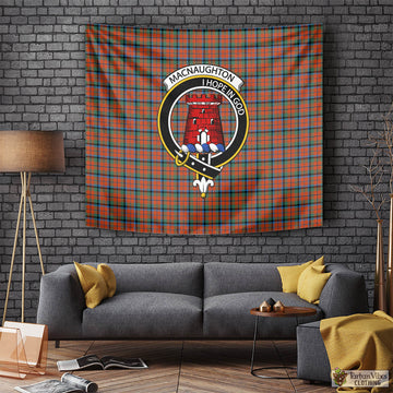 MacNaughton Ancient Tartan Tapestry Wall Hanging and Home Decor for Room with Family Crest