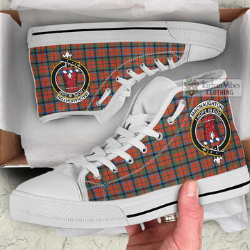 MacNaughton Ancient Tartan High Top Shoes with Family Crest