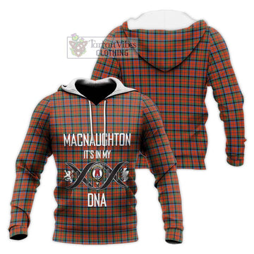 MacNaughton Ancient Tartan Knitted Hoodie with Family Crest DNA In Me Style