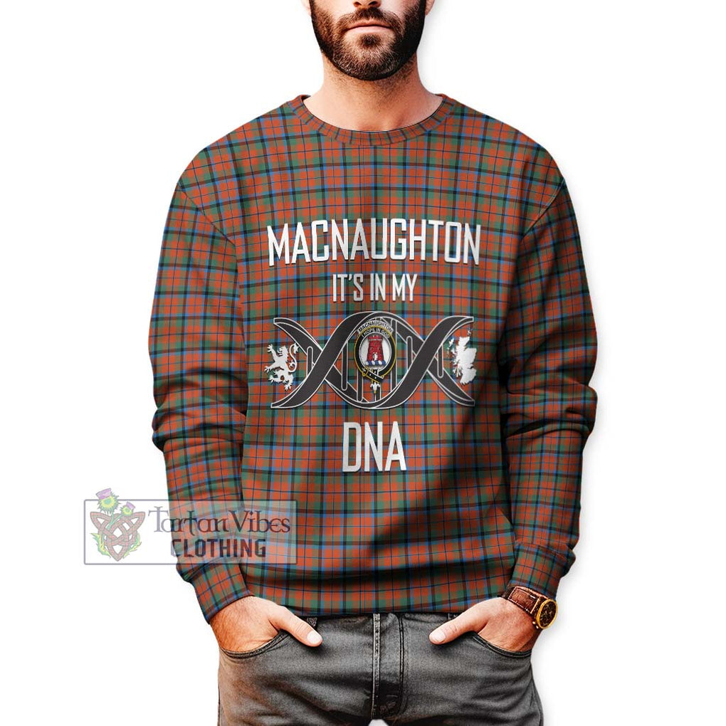 MacNaughton Ancient Tartan Sweatshirt with Family Crest DNA In Me Style Unisex - Tartanvibesclothing Shop