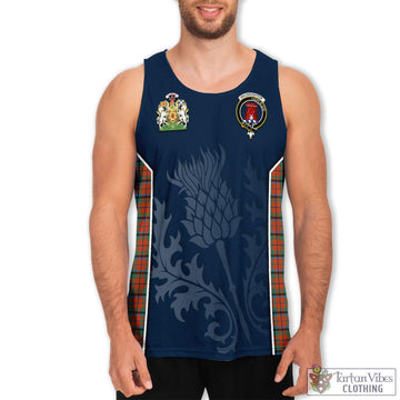 MacNaughton Ancient Tartan Men's Tanks Top with Family Crest and Scottish Thistle Vibes Sport Style