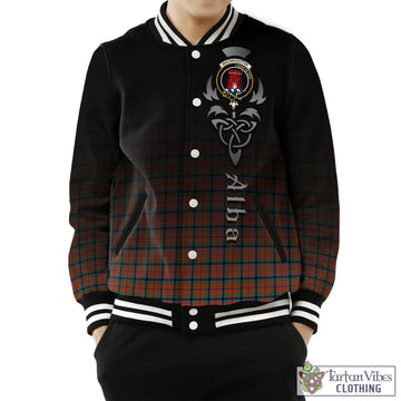 MacNaughton Ancient Tartan Baseball Jacket Featuring Alba Gu Brath Family Crest Celtic Inspired