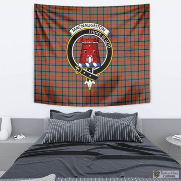 MacNaughton Ancient Tartan Tapestry Wall Hanging and Home Decor for Room with Family Crest