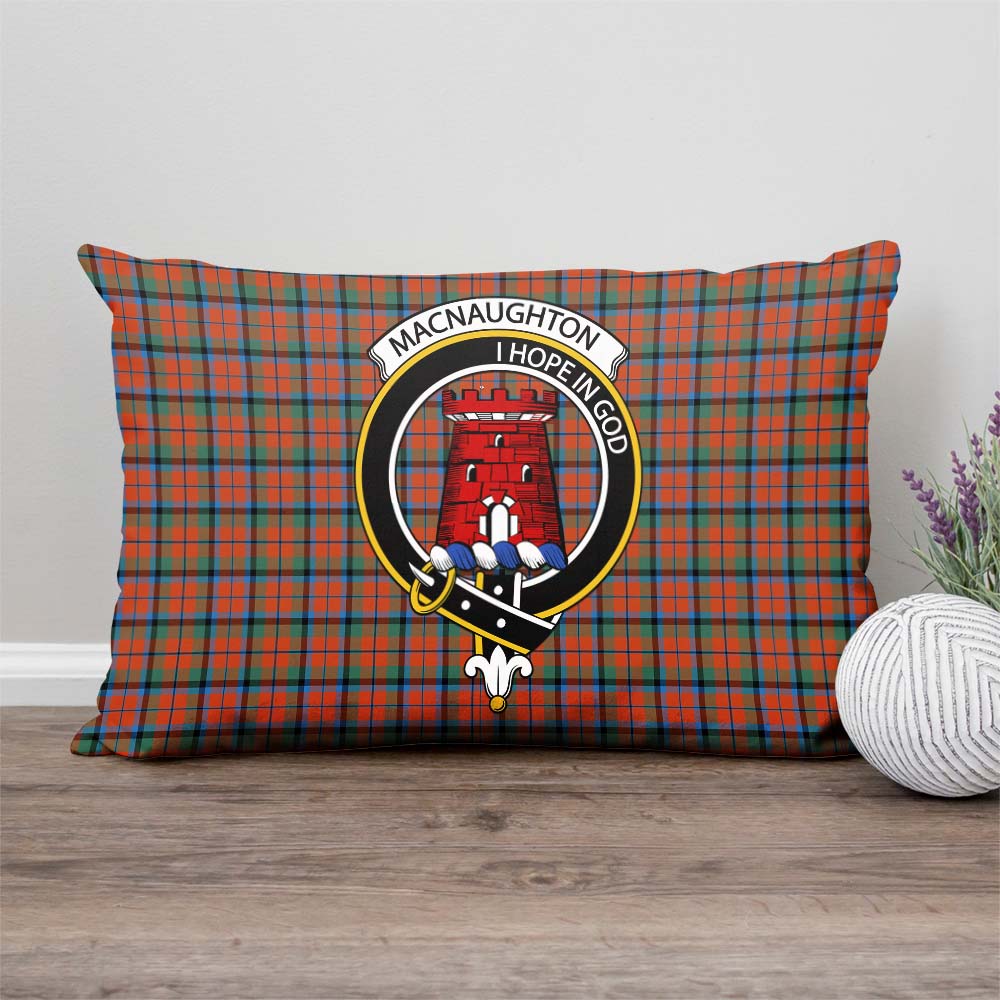 MacNaughton Ancient Tartan Pillow Cover with Family Crest Rectangle Pillow Cover - Tartanvibesclothing