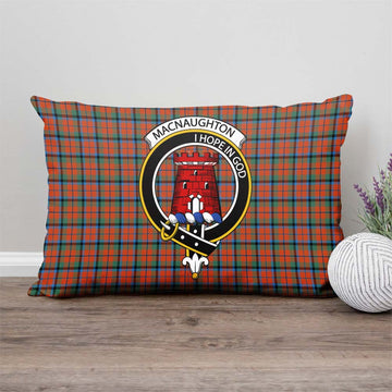 MacNaughton Ancient Tartan Pillow Cover with Family Crest