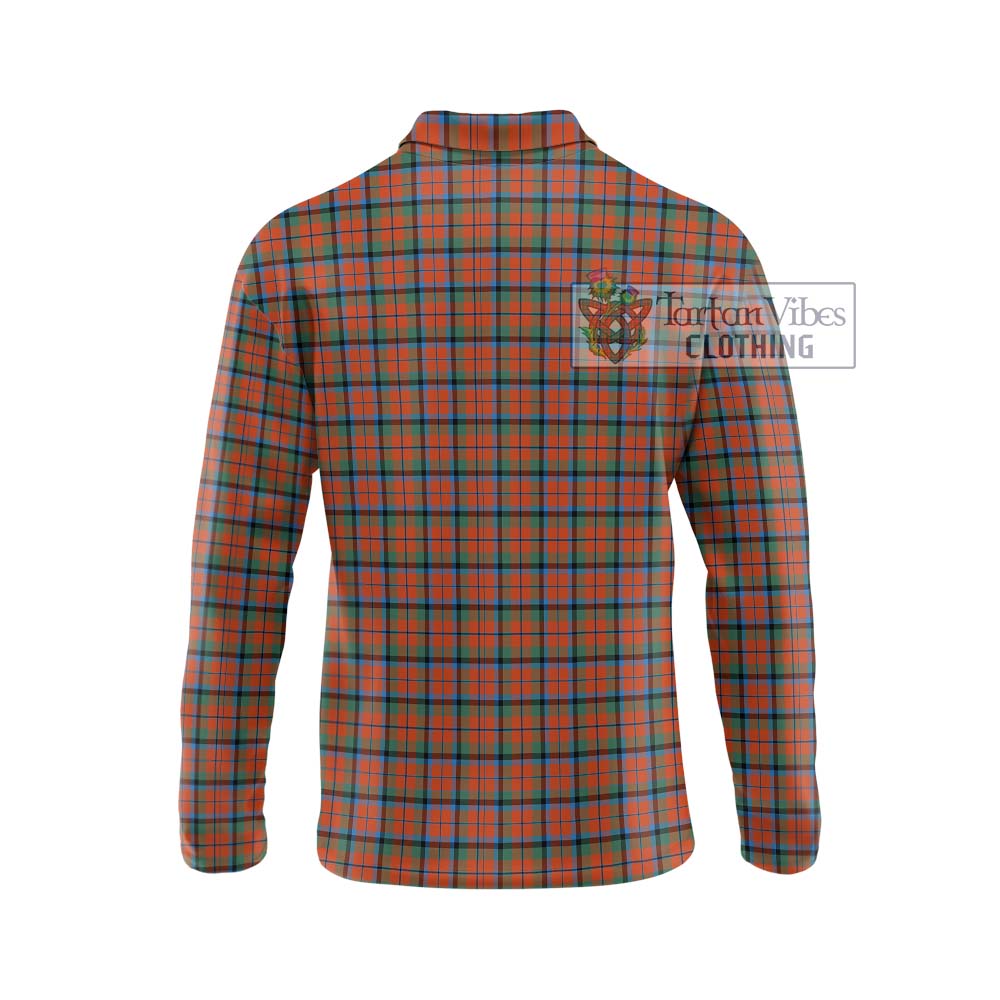 MacNaughton Ancient Tartan Long Sleeve Polo Shirt with Family Crest DNA In Me Style - Tartanvibesclothing Shop