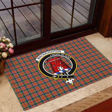 MacNaughton Ancient Tartan Door Mat with Family Crest