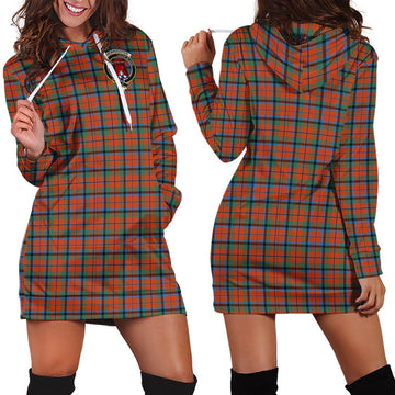 MacNaughton Ancient Tartan Hoodie Dress with Family Crest