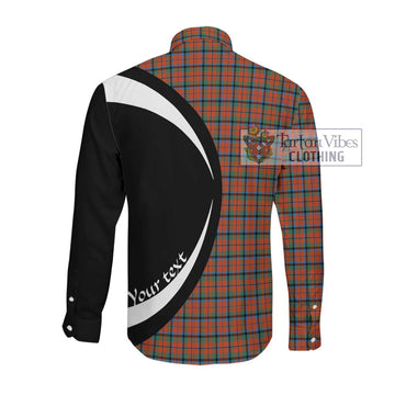 MacNaughton Ancient Tartan Long Sleeve Button Up with Family Crest Circle Style