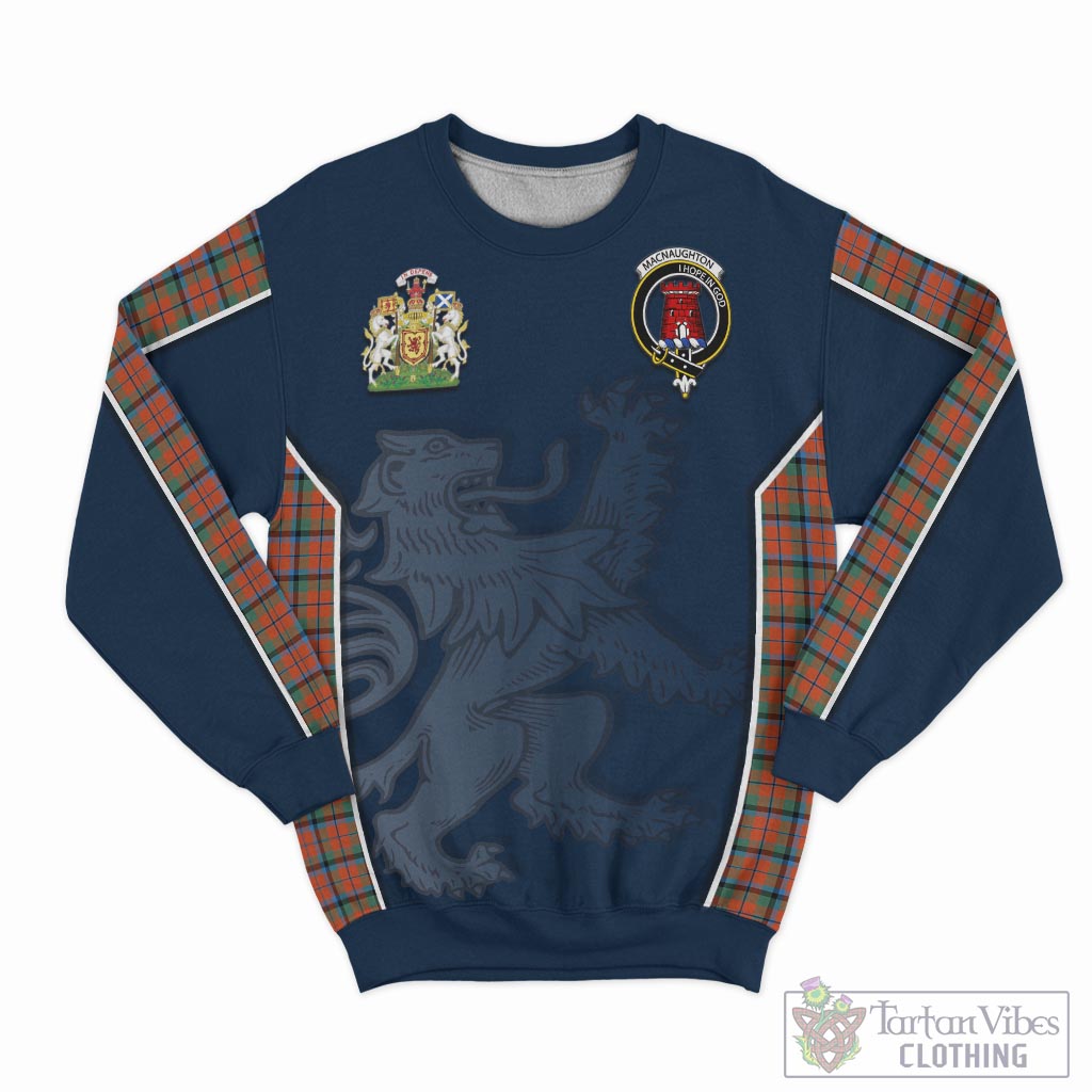 Tartan Vibes Clothing MacNaughton Ancient Tartan Sweater with Family Crest and Lion Rampant Vibes Sport Style