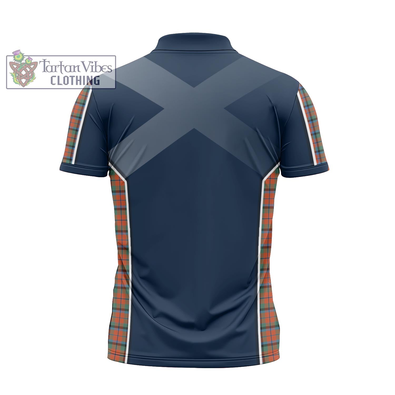 Tartan Vibes Clothing MacNaughton Ancient Tartan Zipper Polo Shirt with Family Crest and Scottish Thistle Vibes Sport Style