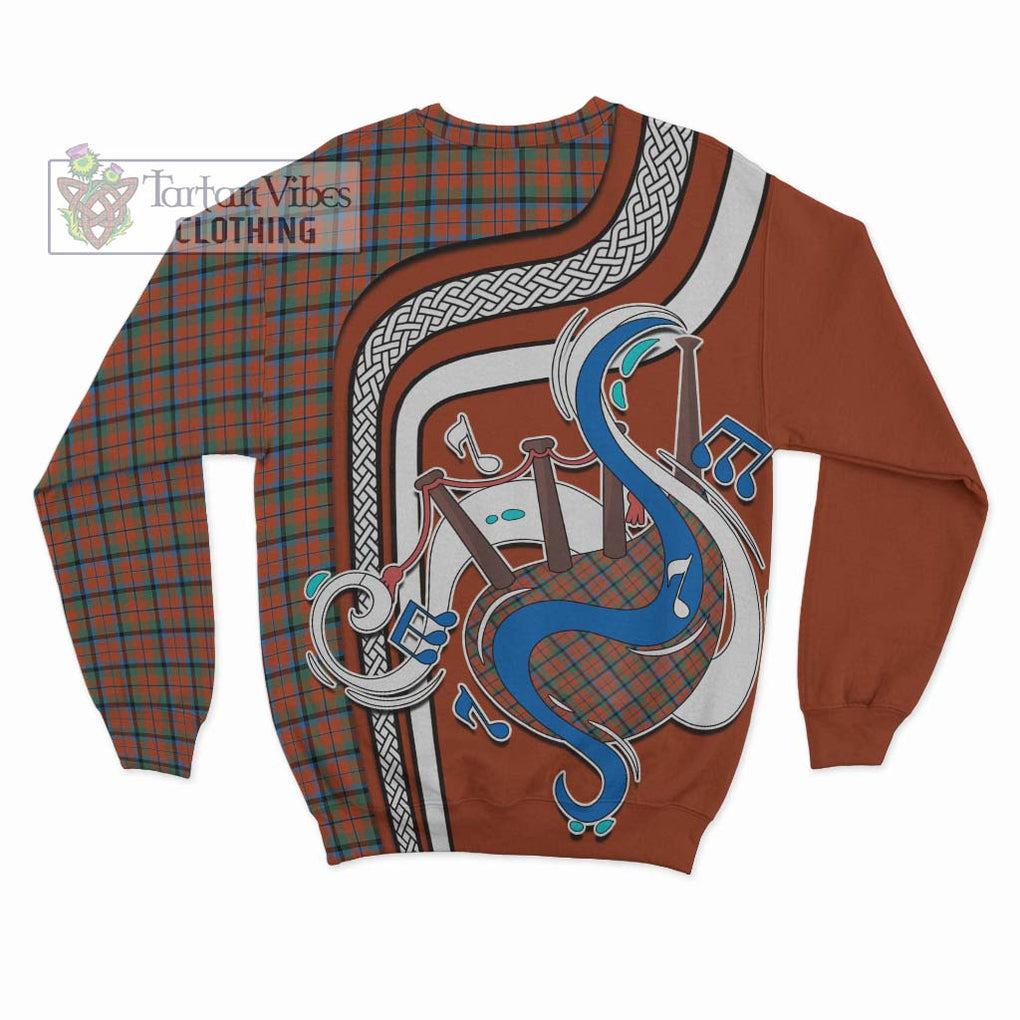 Tartan Vibes Clothing MacNaughton Ancient Tartan Sweatshirt with Epic Bagpipe Style