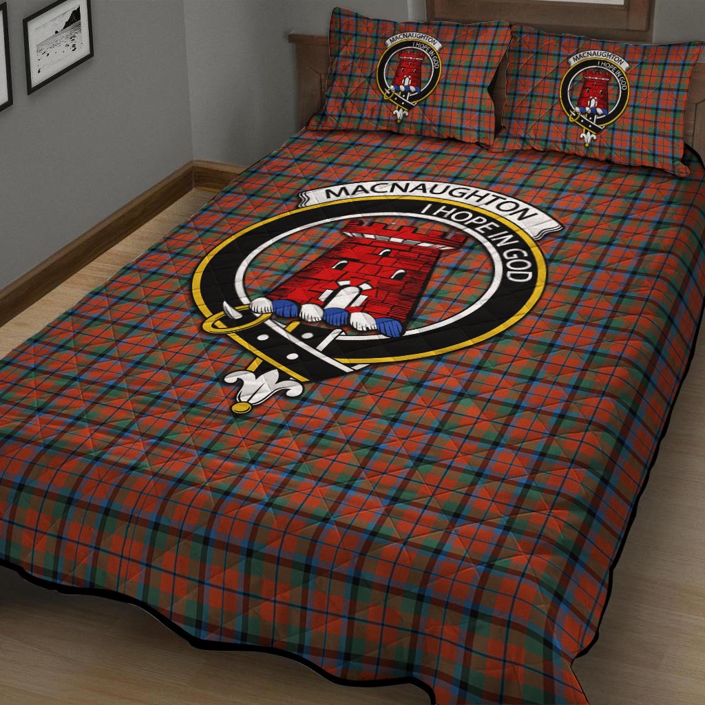 MacNaughton Ancient Tartan Quilt Bed Set with Family Crest - Tartan Vibes Clothing