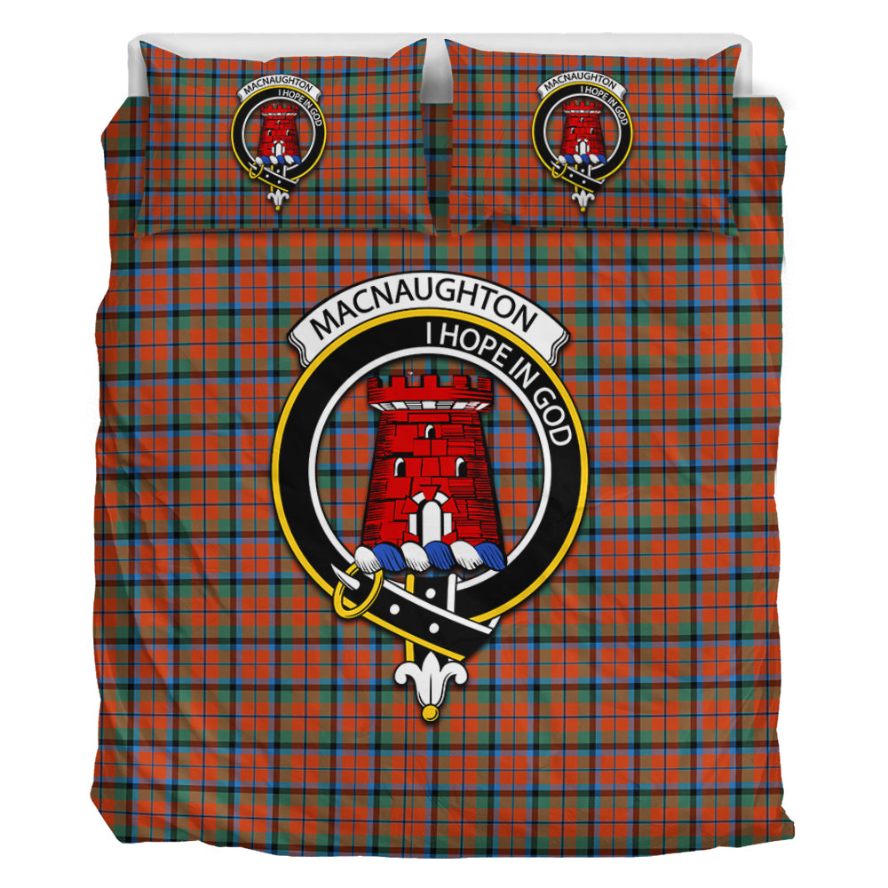 MacNaughton Ancient Tartan Bedding Set with Family Crest - Tartan Vibes Clothing