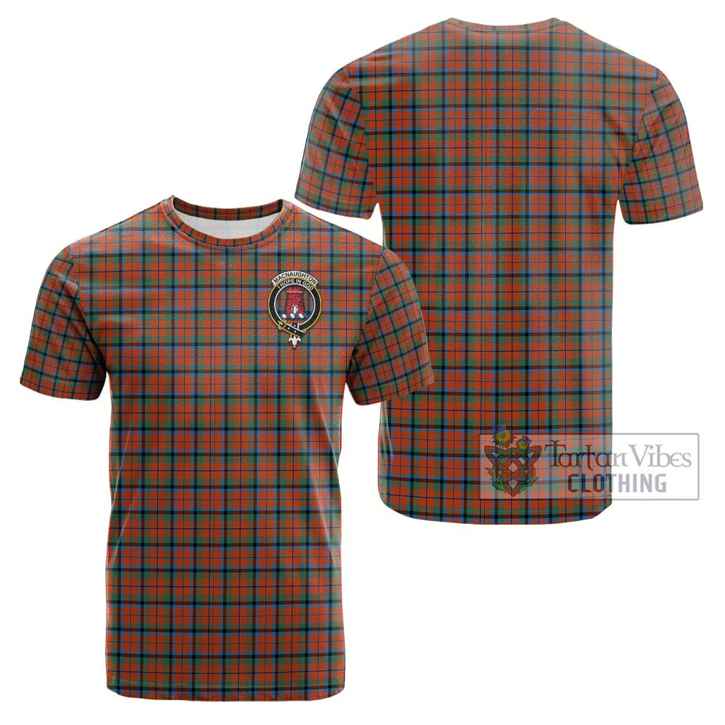 MacNaughton Ancient Tartan Cotton T-Shirt with Family Crest Kid's Shirt - Tartanvibesclothing Shop