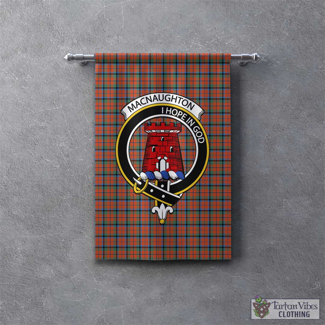 Tartan Vibes Clothing MacNaughton Ancient Tartan Gonfalon, Tartan Banner with Family Crest