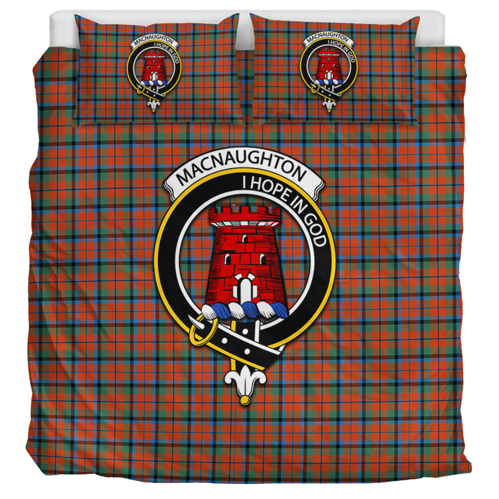 MacNaughton Ancient Tartan Bedding Set with Family Crest UK Bedding Set UK Super King 104*94 inch - Tartan Vibes Clothing