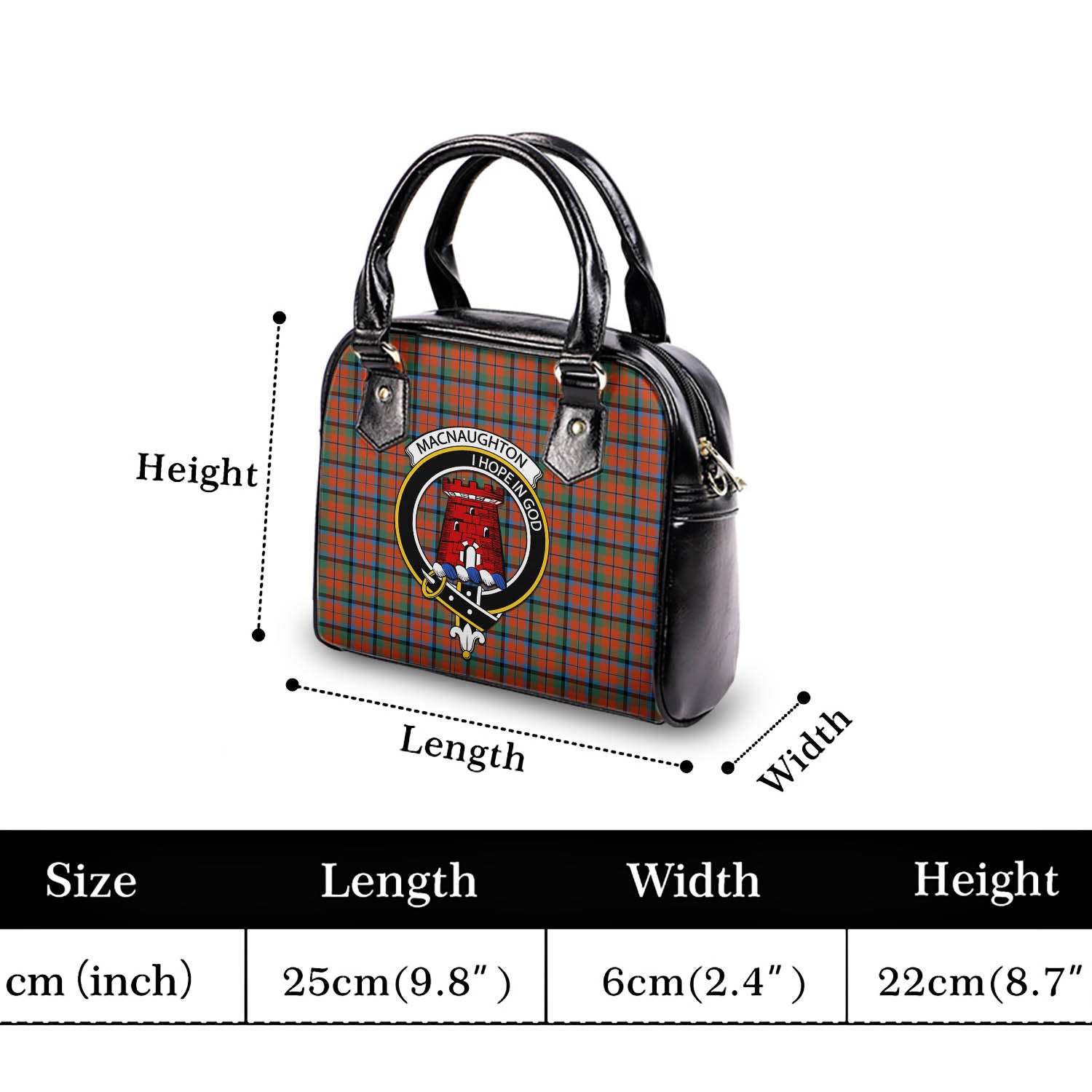 MacNaughton Ancient Tartan Shoulder Handbags with Family Crest - Tartanvibesclothing