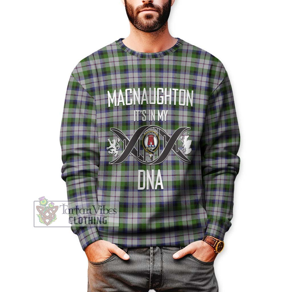 MacNaughton Dress Tartan Sweatshirt with Family Crest DNA In Me Style Unisex - Tartanvibesclothing Shop