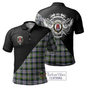 MacNaughton Dress Tartan Polo Shirt with Family Crest and Military Logo Style