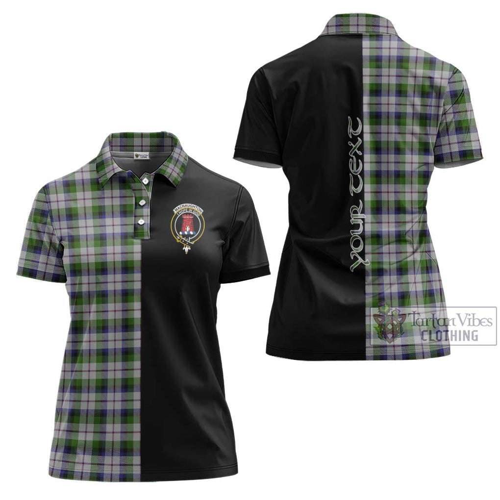 MacNaughton Dress Tartan Women's Polo Shirt with Family Crest and Half Of Me Style Women - Tartanvibesclothing Shop