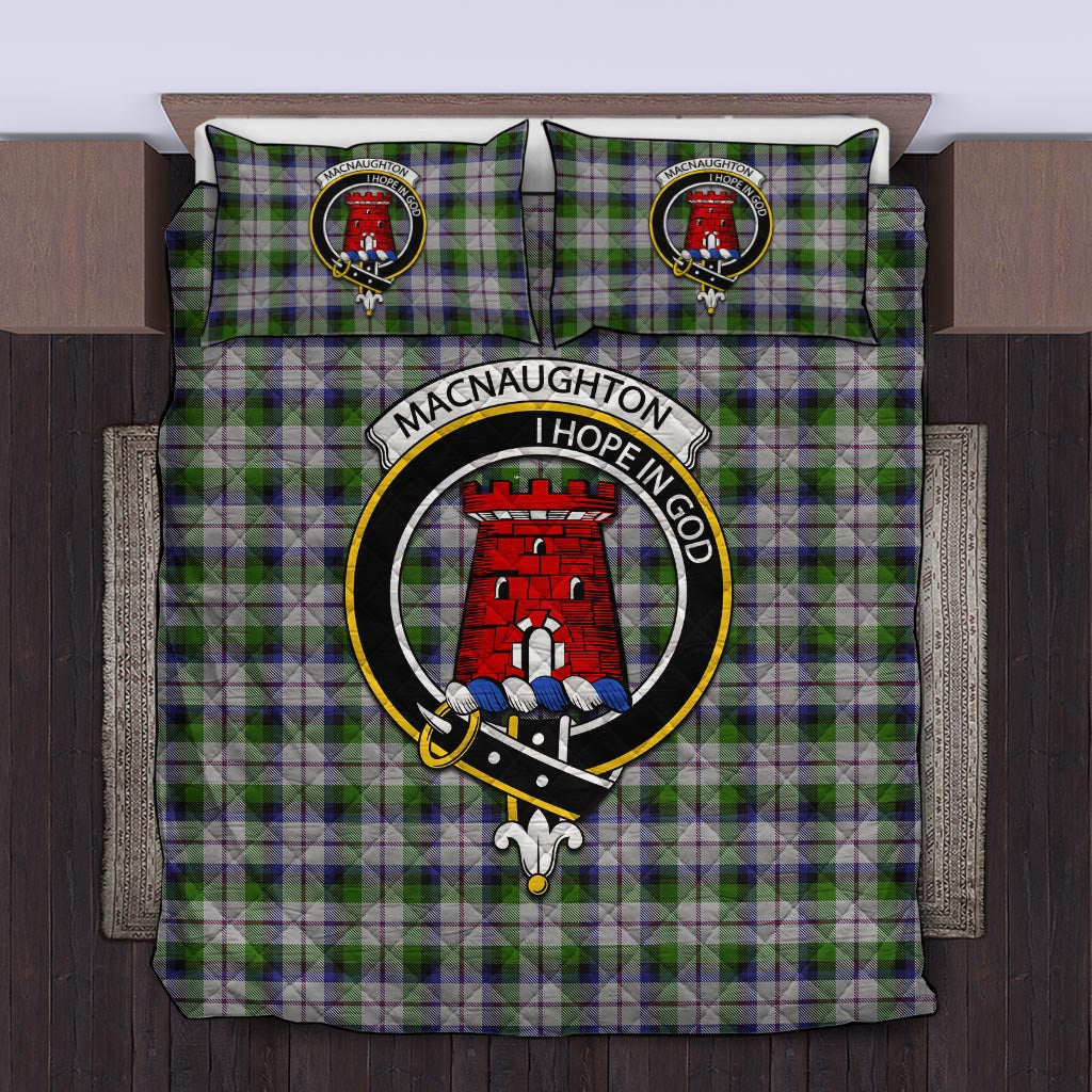 MacNaughton Dress Tartan Quilt Bed Set with Family Crest Twin - Tartan Vibes Clothing