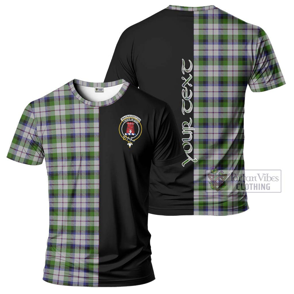 MacNaughton Dress Tartan T-Shirt with Family Crest and Half Of Me Style Kid's Shirt - Tartanvibesclothing Shop