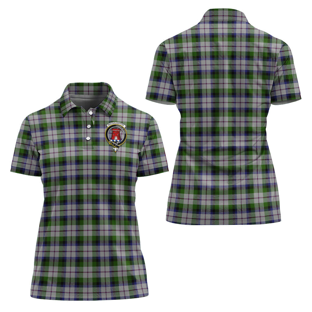 MacNaughton Dress Tartan Polo Shirt with Family Crest For Women Women - Tartan Vibes Clothing