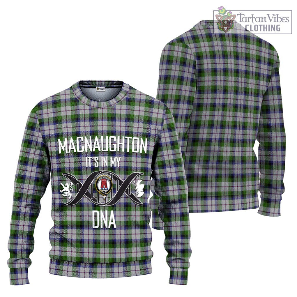 MacNaughton Dress Tartan Knitted Sweater with Family Crest DNA In Me Style Unisex - Tartanvibesclothing Shop