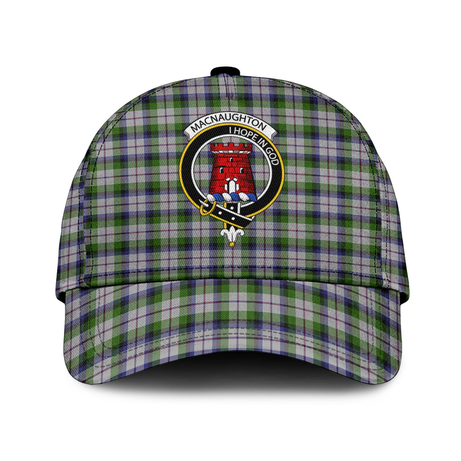 MacNaughton Dress Tartan Classic Cap with Family Crest Classic Cap Universal Fit - Tartan Vibes Clothing