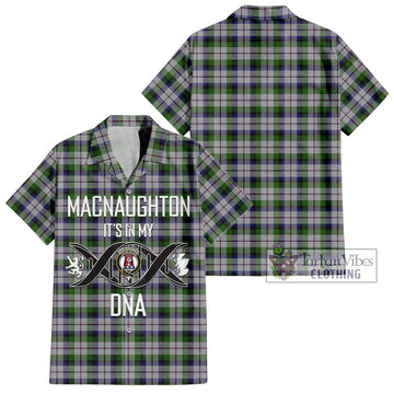 MacNaughton Dress Tartan Short Sleeve Button Shirt with Family Crest DNA In Me Style