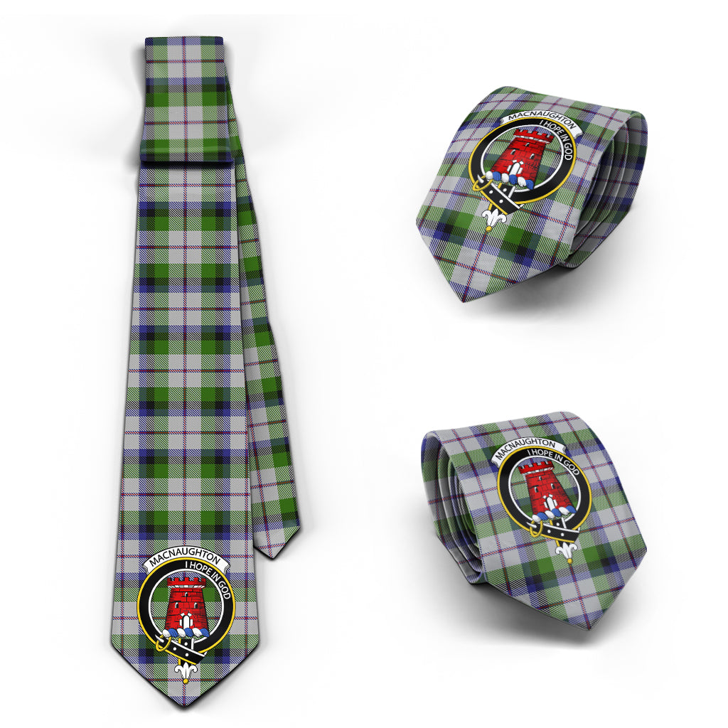 MacNaughton Dress Tartan Classic Necktie with Family Crest Necktie One Size - Tartan Vibes Clothing