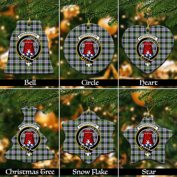 MacNaughton Dress Tartan Christmas Ceramic Ornaments with Family Crest