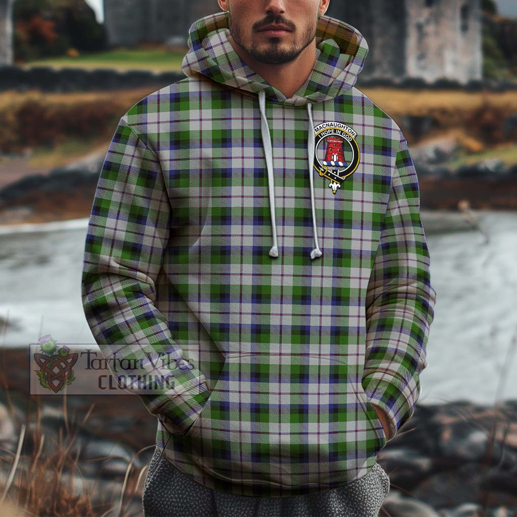 MacNaughton Dress Tartan Cotton Hoodie with Family Crest Pullover Hoodie XS - Tartan Vibes Clothing