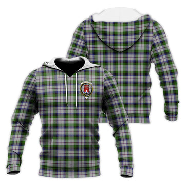 MacNaughton Dress Tartan Knitted Hoodie with Family Crest