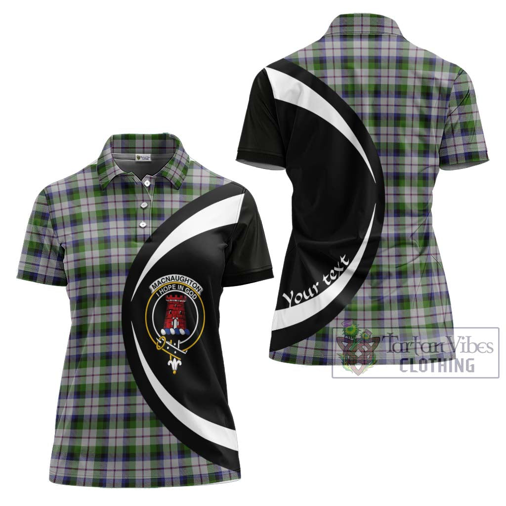 MacNaughton Dress Tartan Women's Polo Shirt with Family Crest Circle Style Women - Tartan Vibes Clothing