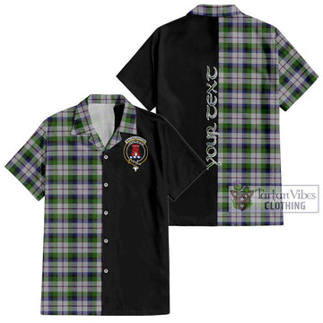 MacNaughton Dress Tartan Short Sleeve Button Shirt with Family Crest and Half Of Me Style