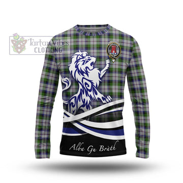 MacNaughton Dress Tartan Long Sleeve T-Shirt with Alba Gu Brath Regal Lion Emblem