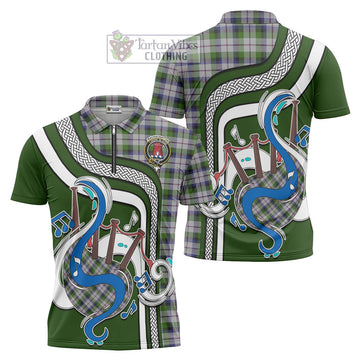 MacNaughton Dress Tartan Zipper Polo Shirt with Epic Bagpipe Style