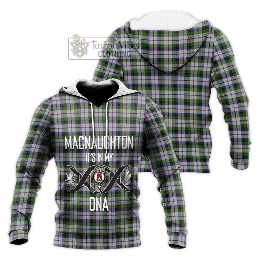 MacNaughton Dress Tartan Knitted Hoodie with Family Crest DNA In Me Style Unisex Knitted Pullover Hoodie - Tartanvibesclothing Shop