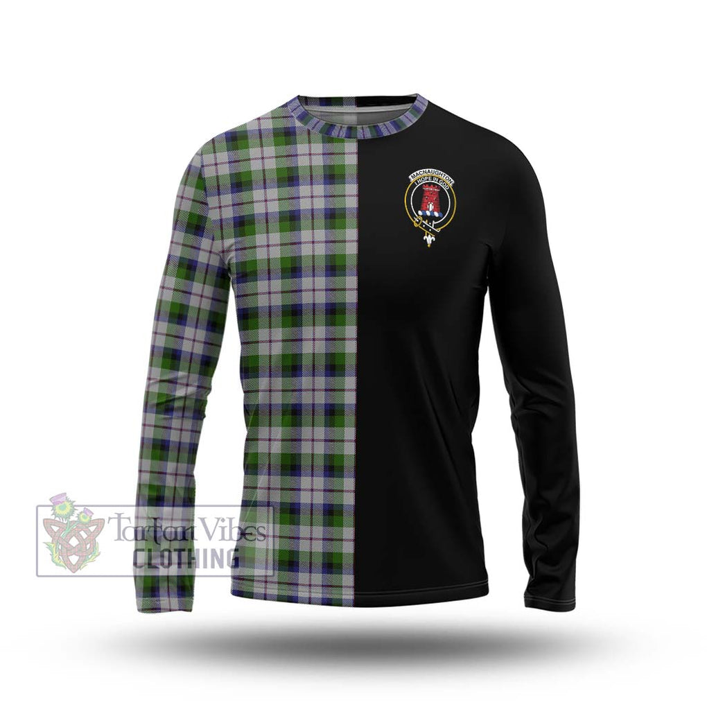 MacNaughton Dress Tartan Long Sleeve T-Shirt with Family Crest and Half Of Me Style Unisex - Tartanvibesclothing Shop