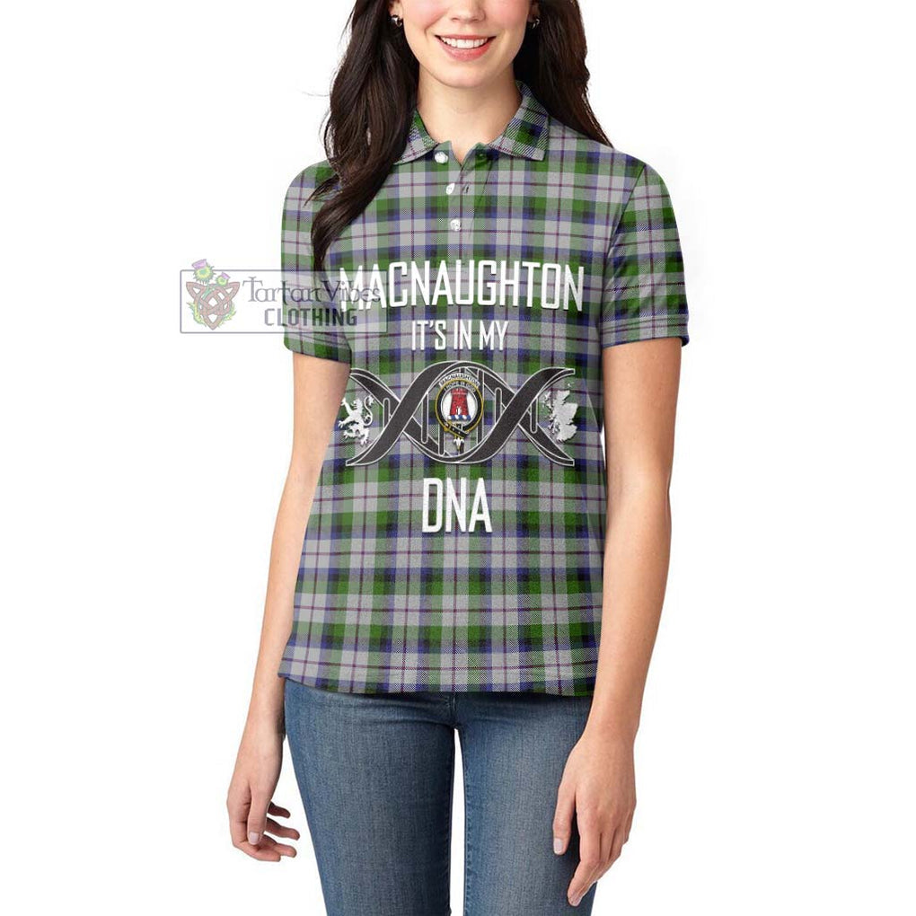 MacNaughton Dress Tartan Women's Polo Shirt with Family Crest DNA In Me Style Women - Tartanvibesclothing Shop