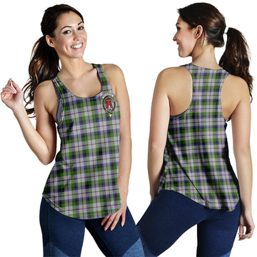 MacNaughton Dress Tartan Women Racerback Tanks with Family Crest