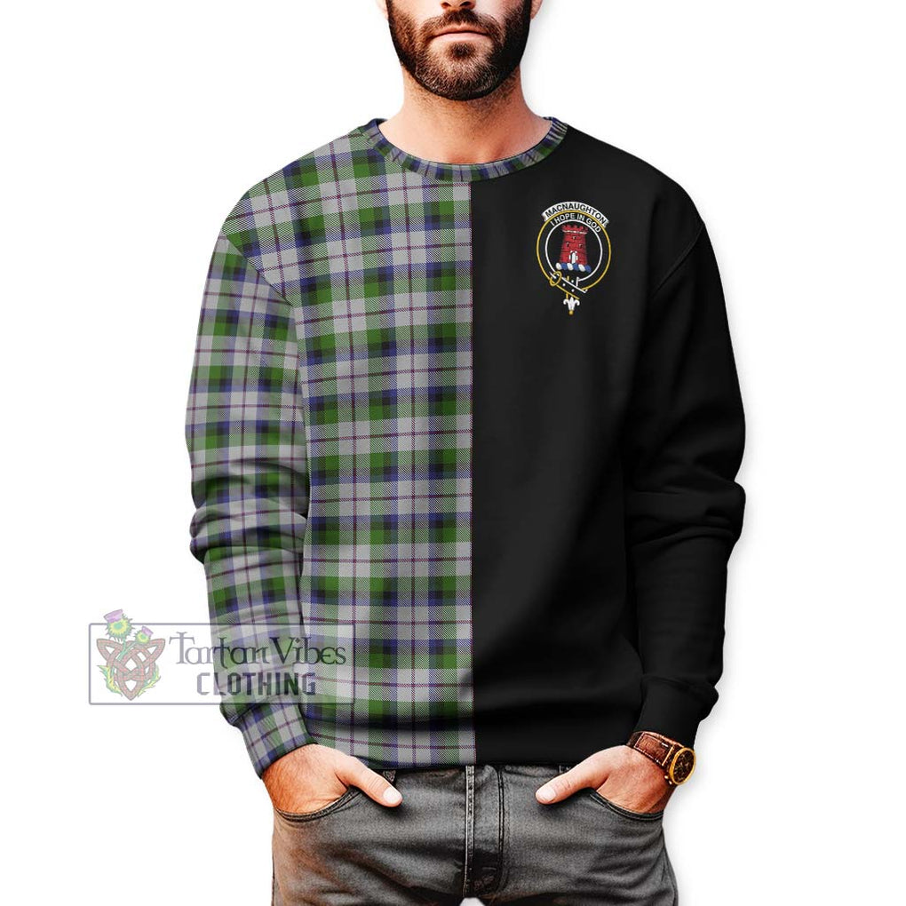 MacNaughton Dress Tartan Sweatshirt with Family Crest and Half Of Me Style Unisex - Tartanvibesclothing Shop