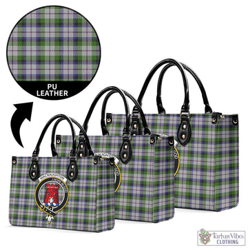 MacNaughton Dress Tartan Luxury Leather Handbags with Family Crest